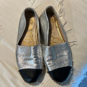 Sam Edelman silver espadrilles